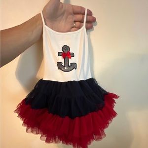 Red white blue anchor tutu anchor dress